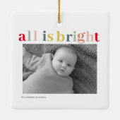 Modernes persönliches Foto | Farblich alles hell Keramikornament (Rückseite)