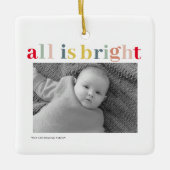 Modernes persönliches Foto | Farblich alles hell Keramikornament (Vorderseite)