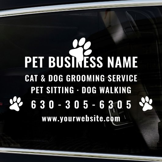 Modernes Pet Grooming Car Window Kleben Fensteraufkleber