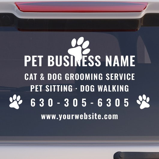 Modernes Pet Grooming Car Window Kleben Fensteraufkleber