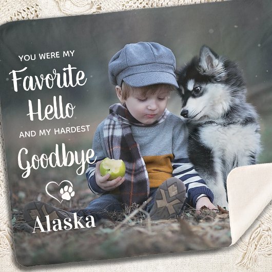 Modernes Pet Memorial Personalisiert Dog Foto Sherpadecke