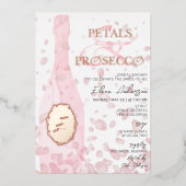 Modernes Petals & Prosecco Rose Brautparty Folieneinladung (Vorderseite)