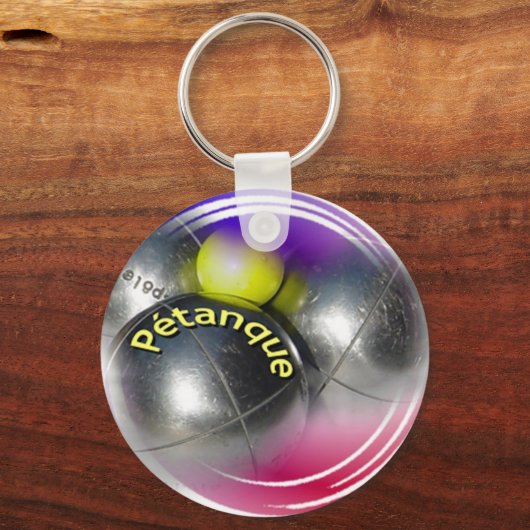 Modernes Petanque Ball Design Schlüsselanhänger (Vorderseite)