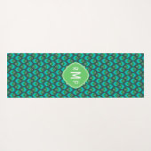 Modernes Pfauenfedermuster Yogamatte (Rückseite (Horizontal))