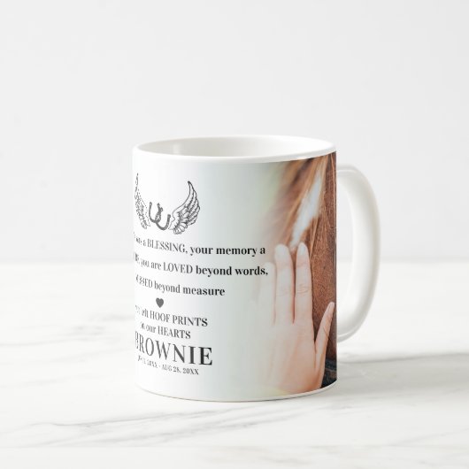 Modernes Pferd 2 Foto Memorial Pet Loss Kaffeetasse (VorderseiteRechts)
