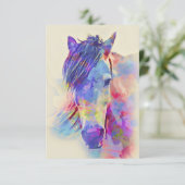 Modernes Pferd Künstlerische Wasserfarbe (Stehend Vorderseite)