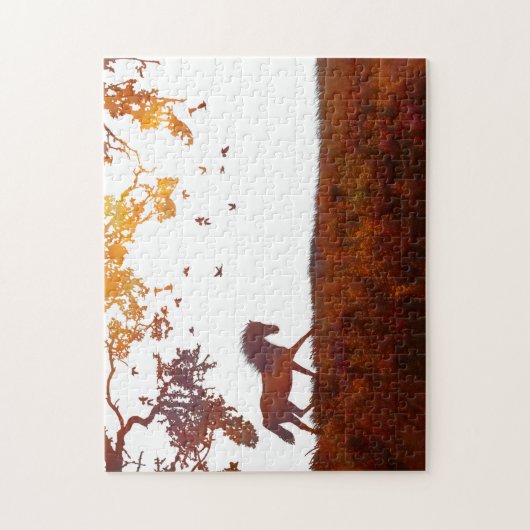 Modernes Pferd Minimalistisch Puzzle (Vertikal)