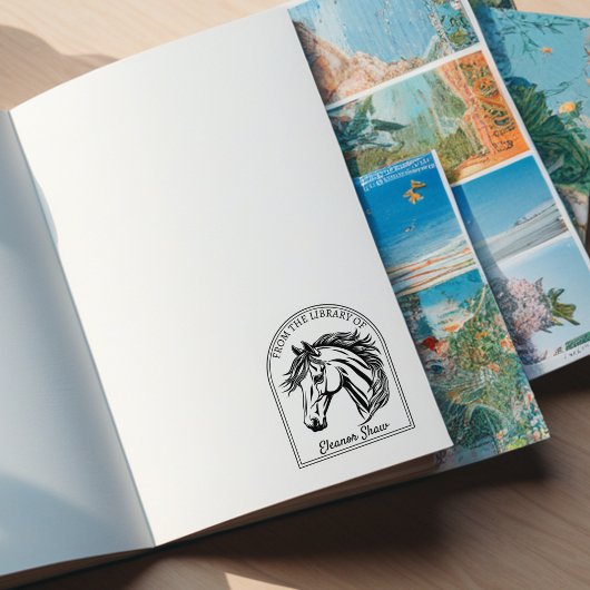 Modernes Pferdebuch aus der Bibliothek Gummistempel