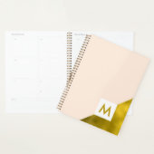 Modernes Pfirsich- und Gold-Monogramm Planer (Anzeige)