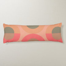 Modernes Pfirsich- und Olive-Kissen aus dem Mittel