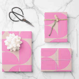 Modernes Pfirsich- und Pink-Preppy-Muster aus dem  Geschenkpapier Set
