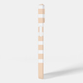 Modernes Pfirsich- und Weißband mit Monogramm Case-Mate iPhone Hülle (Rückseite / Rechts)