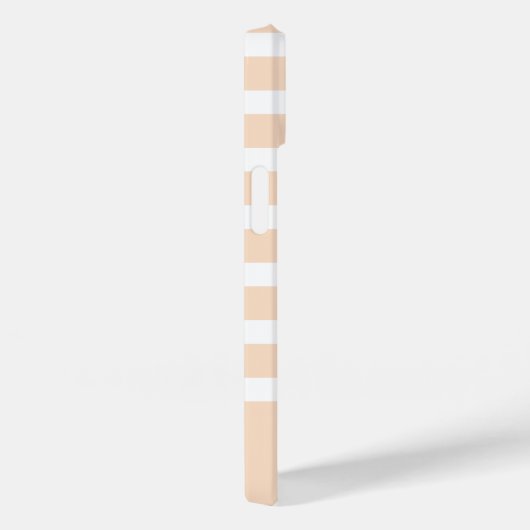 Modernes Pfirsich- und Weißband mit Monogramm Case-Mate iPhone Hülle (Rückseite / Rechts)