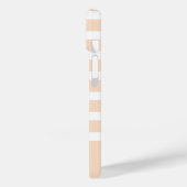 Modernes Pfirsich- und Weißband mit Monogramm Case-Mate iPhone Hülle (Rückseite / Links)