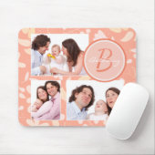 Modernes Pfirsichblumenmuster Personalisiertes Fot Mousepad (Mit Mouse)