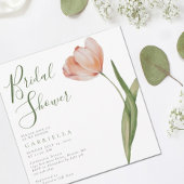 Modernes Pfirsichfarben Grünes Brautparty Einladung