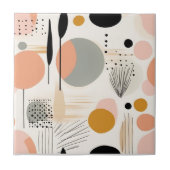 Modernes Pfirsichgolden Abstrakt Fliese (Vorderseite)