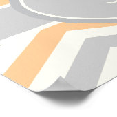 Modernes pfirsichgraues, Zickzack Hochzeitsplakat  Poster (Ecke)