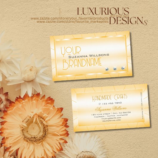 Modernes Pfirsichorn mit Diamantaugenfang Visitenkarte