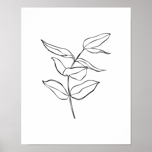 Modernes Pflanze Line Art Poster (Vorne)