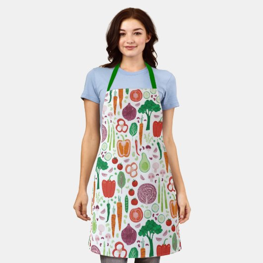 Modernes Pflanzenmuster Schürze (Getragen)