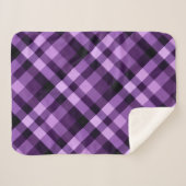 Modernes Pflaumenmuster Lila Kariert Kleines Sherp Sherpadecke (Vorderseite (Horizontal))