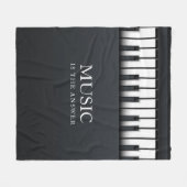 Modernes Piano in Schwarz und Weiß Fleecedecke (Vorderseite (Horizontal))