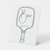 Modernes Pickleball & Prosecco Brautparty Bar Sockelschild (Vorderseite)