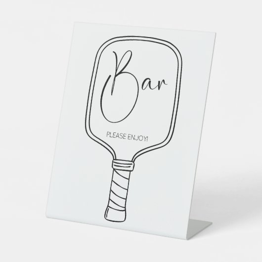 Modernes Pickleball & Prosecco Brautparty Bar Sockelschild (Vorderseite)