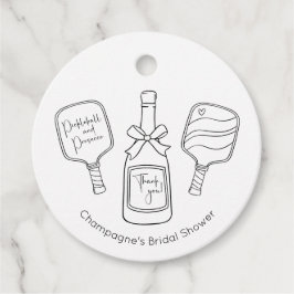 Modernes Pickleball Prosecco Brautparty Vielen Dan Geschenkanhänger