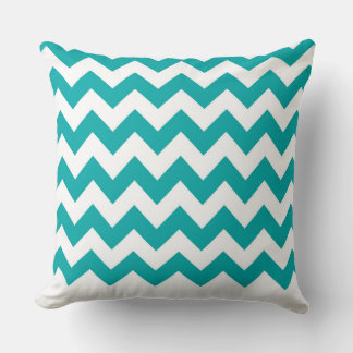 Modernes Pillow Aquamarin Blue Zig Zag Muster CH9 Kissen