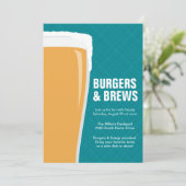 Modernes Pilsner Beer Kariertes Party Einladung (Stehend Vorderseite)