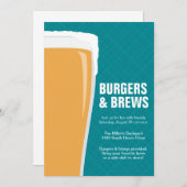 Modernes Pilsner Beer Kariertes Party Einladung (Vorne/Hinten)