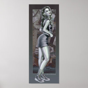 Modernes Pin-up-Girl-Illustrations-Plakat Poster