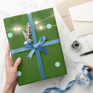 Modernes Pine Green Nebel glühendes Wrapping Paper Geschenkpapier