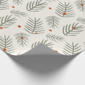Modernes Pine Green Needles Muster Geschenkpapier (Ecke)
