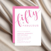 Modernes Pink 50 und prächtige 50. Geburtstag Einladung