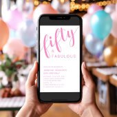 Modernes Pink 50 und prächtige 50. Geburtstag Einladung