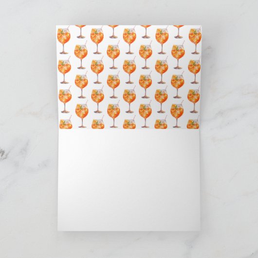 Modernes Pink Aperol Spritz Brautparty Dankeskarte (Innenseite)