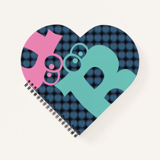 MODERNES PINK BLAU Aquamarines NIEDLICHES NOTEBOOK Notizblock (Vorderseite)