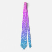 Modernes Pink & Blue Gradation Glitzer Muster Krawatte (Vorderseite)