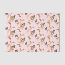 Modernes Pink Boho Butterfly Blumenmuster Seidenpapier
