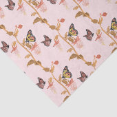 Modernes Pink Boho Butterfly Blumenmuster Seidenpapier (Ausschnitt)