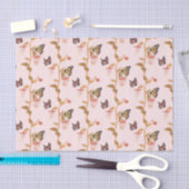 Modernes Pink Boho Butterfly Blumenmuster Seidenpapier (Handwerk)