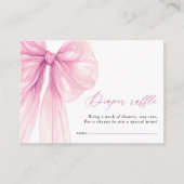 Modernes Pink Bow Babydusche Windelwanne Windelwan Begleitkarte (Vorderseite)