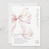 Modernes Pink Bow-Brautparty Einladung (Vorderseite)