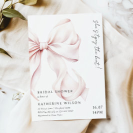 Modernes Pink Bow-Brautparty Einladung