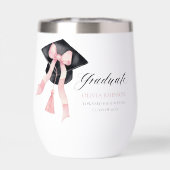 Modernes Pink Bow Coquette Graduate Cap Graduate (Rückseite)