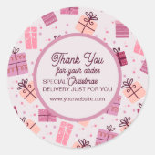 Modernes Pink Business Festival Vielen Dank Runder Aufkleber (Vorderseite)