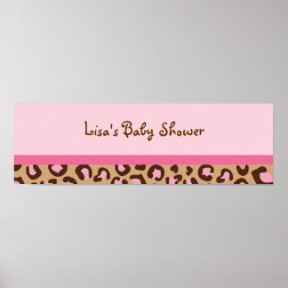 Modernes Pink Cheetah Print Baby Dusche Banner Zei Poster